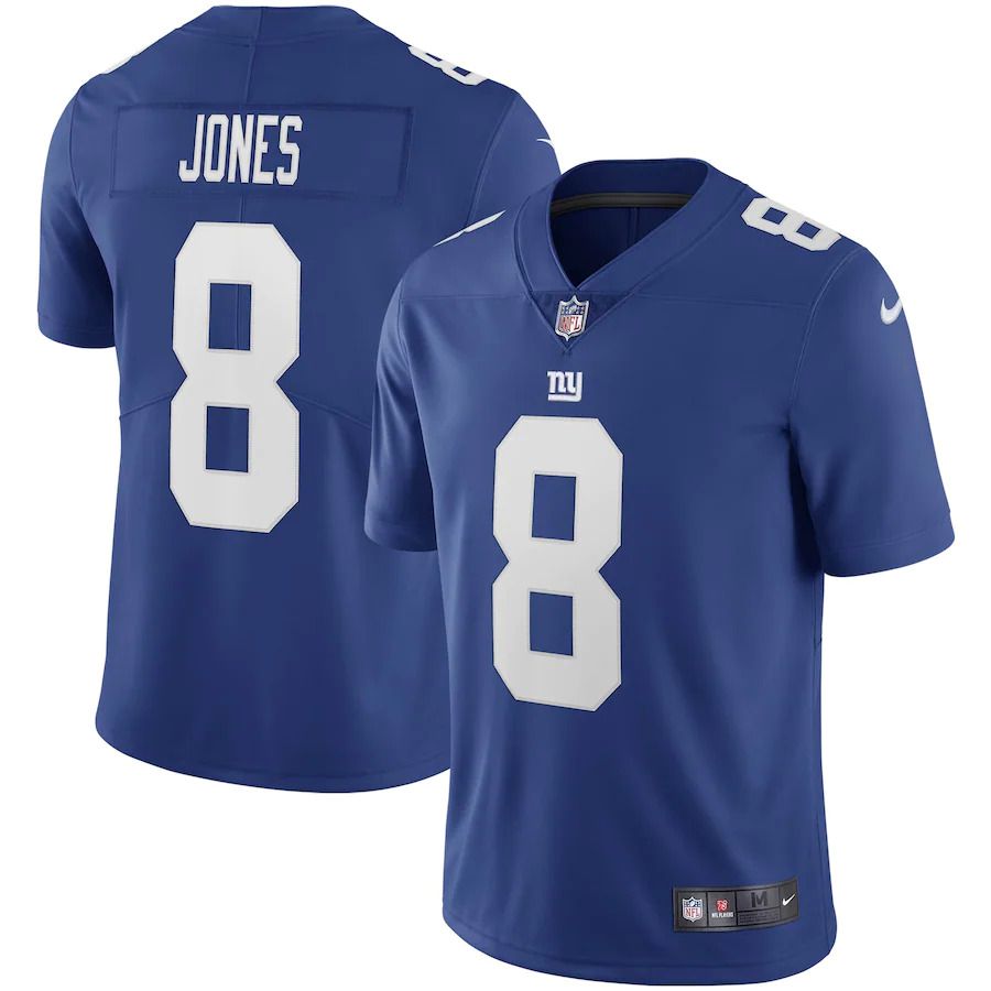 Men New York Giants #8 Daniel Jones Nike Royal Vapor Limited NFL Jersey